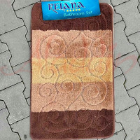 Набір килимків в ванну кімнату Relana (50х80 см + 50х40 см) Brown Beige Swirls