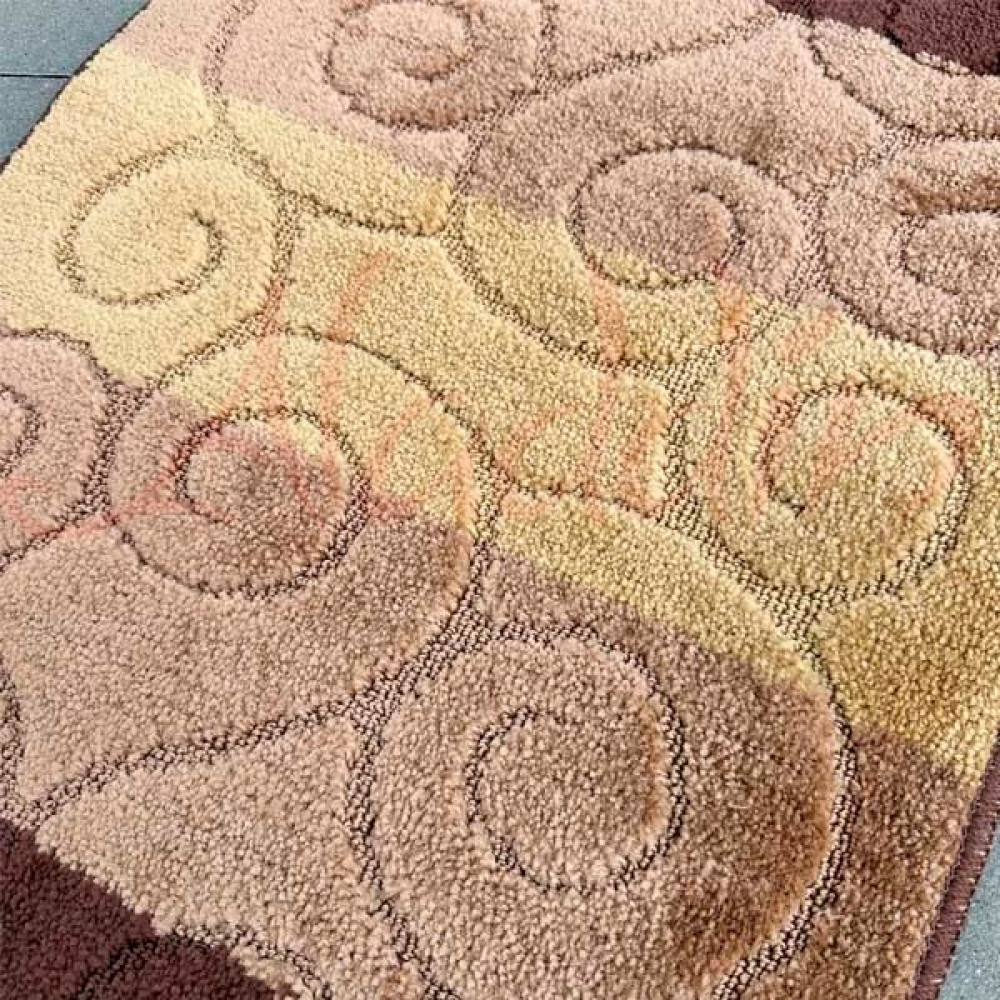 Набір килимків в ванну кімнату Relana (50х80 см + 50х40 см) Brown Beige Swirls
