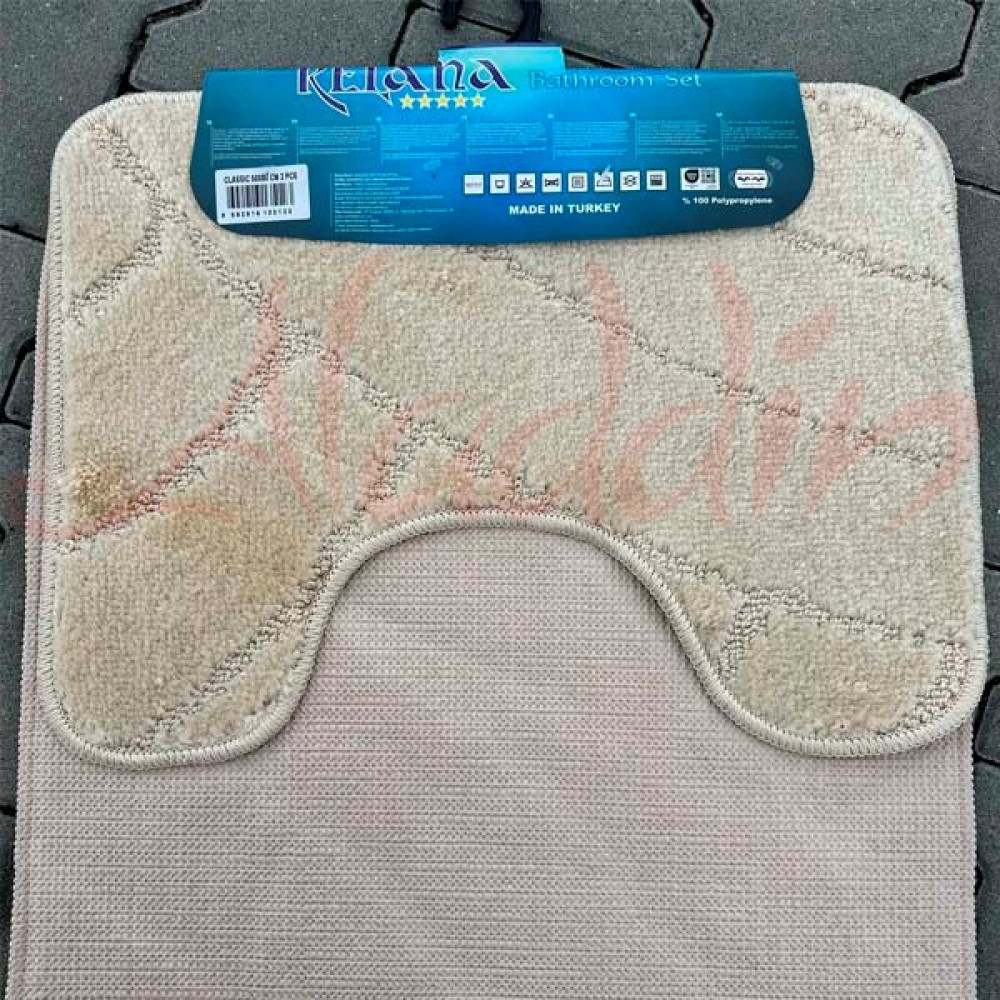 Набір килимків в ванну кімнату Relana (50х80 см + 50х40 см) Light Beige Diagonal