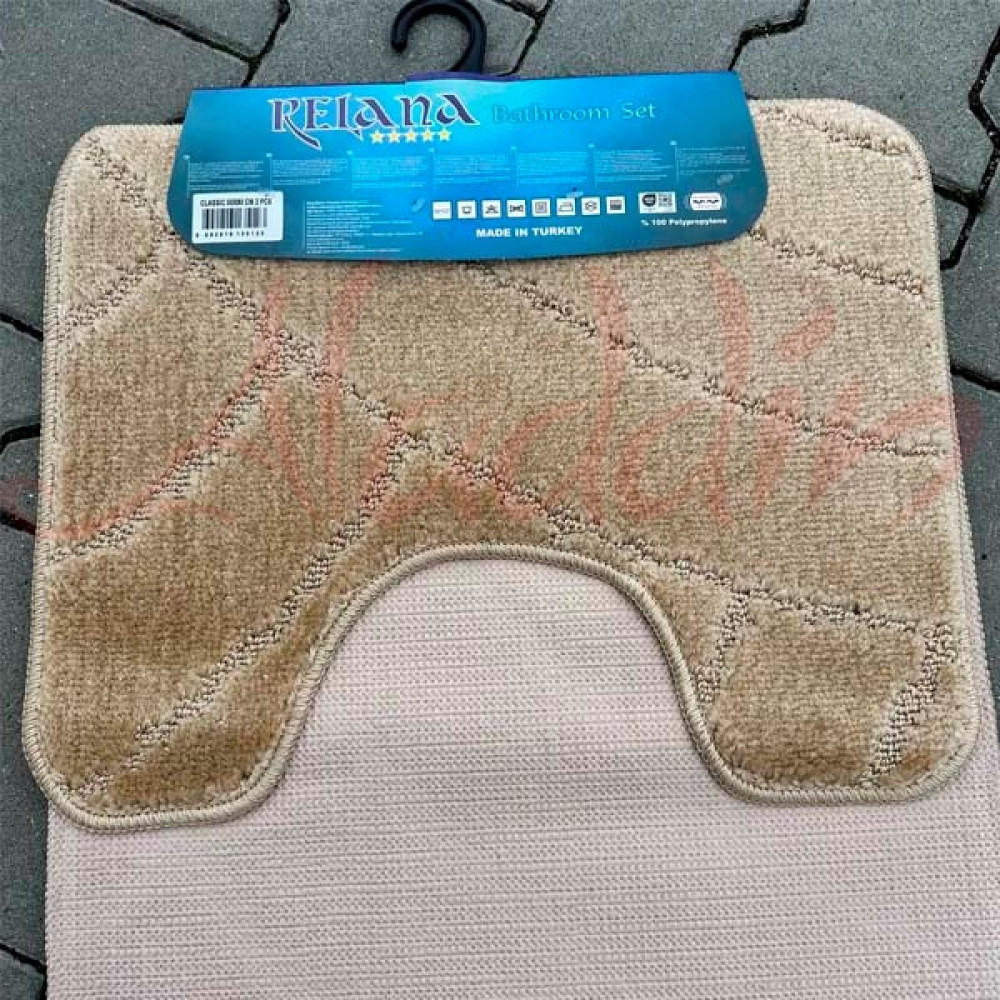 Набір килимків в ванну кімнату Relana (60х100 см + 50х60 см) Light Beige