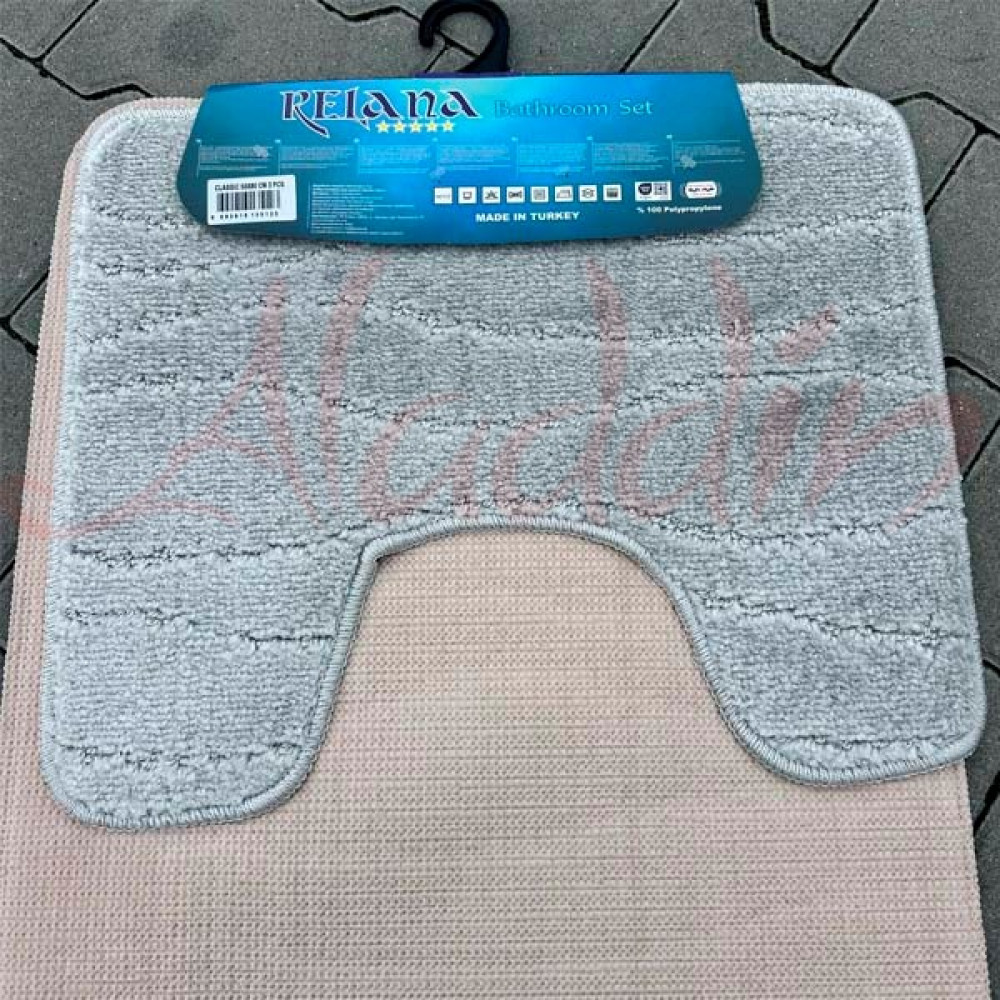 Набір килимків в ванну кімнату Relana (50х80 см + 50x40 см) Light Gray