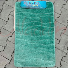 Набір килимків в ванну кімнату Relana (50х80 см + 50х40 см) Mint Green Waves