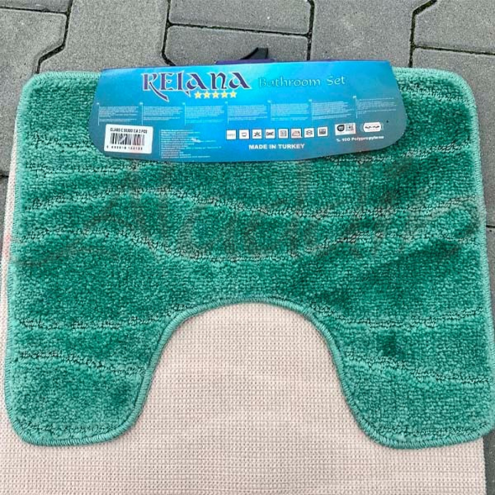 Набір килимків в ванну кімнату Relana (50х80 см + 50х40 см) Mint Green Waves