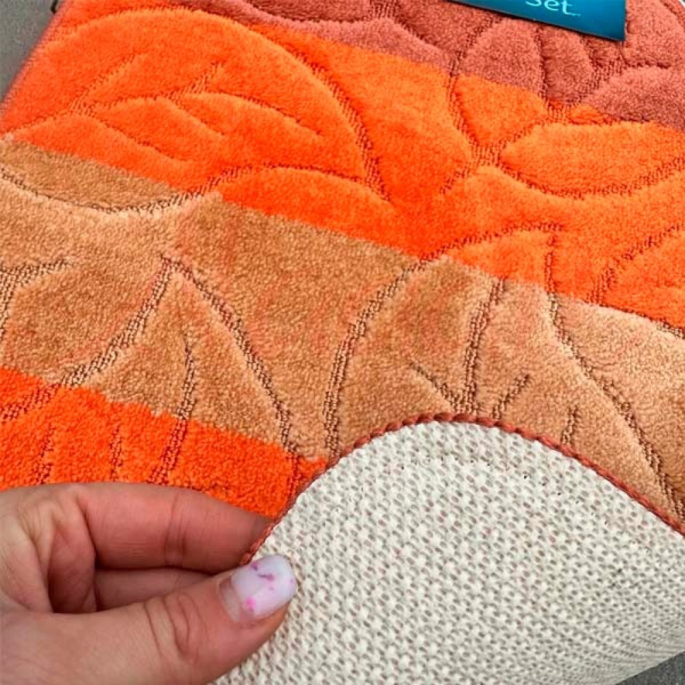 Набір килимків в ванну кімнату Relana (50х80 см + 50х40 см) Orange Floral