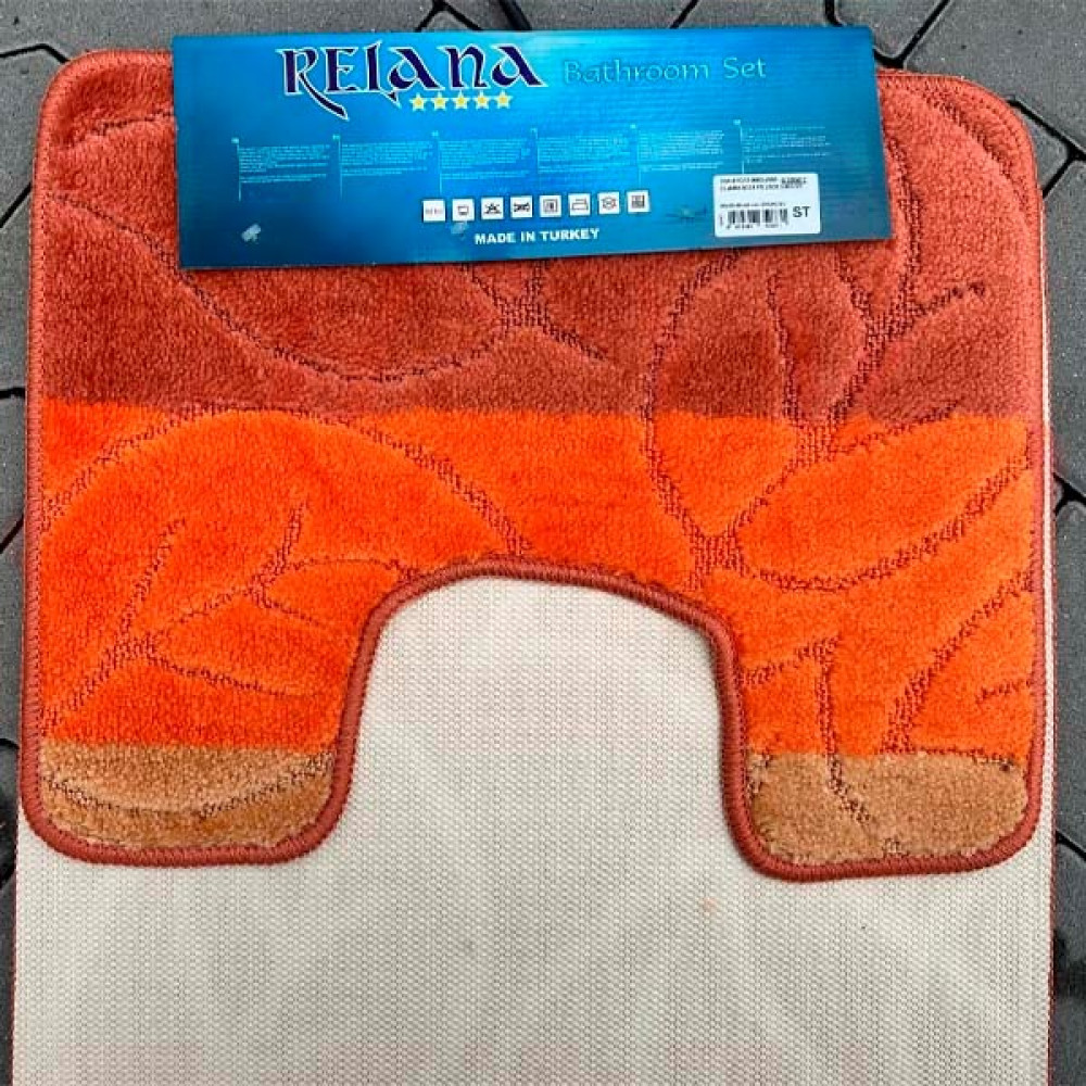 Набір килимків в ванну кімнату Relana (50х80 см + 50х40 см) Orange Floral