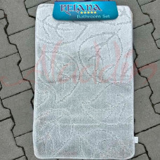 Набір килимків в ванну кімнату Relana (50х80 см + 50х40 см) Silver Floral