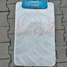 Набір килимків в ванну кімнату Relana (50х80 см + 50х40 см) Silver Gray Diagonal