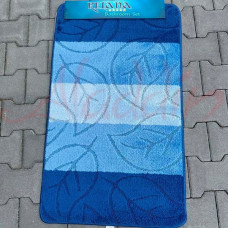 Набір килимків в ванну кімнату Relana (60х100 см + 50х60 см) Blue Floral Stripes