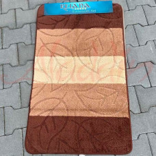 Набір килимків в ванну кімнату Relana (60х100 см + 50х60 см) Brown Beige Floral Stripes
