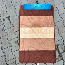 Набір килимків в ванну кімнату Relana (60х100 см + 50х60 см) Brown Beige Stripes