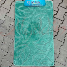 Набір килимків в ванну кімнату Relana (60х100 см + 50х60 см) Mint Green Floral