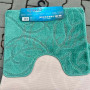 Набір килимків в ванну кімнату Relana (60х100 см + 50х60 см) Mint Green Floral