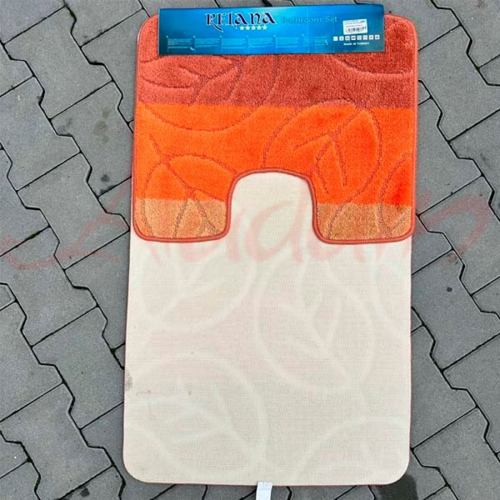Набір килимків в ванну кімнату Relana (60х100 см + 50х60 см) Orange Floral