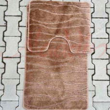 Набір килимків в ванну кімнату Relana (60х100 см + 50х60 см) Taupe Waves