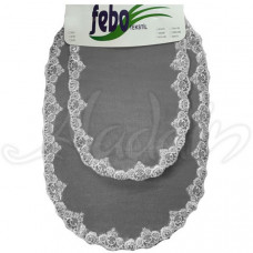 Набір килимків в ванну кімнату Febo 001 (47x75 + 67х100 см)  Grey