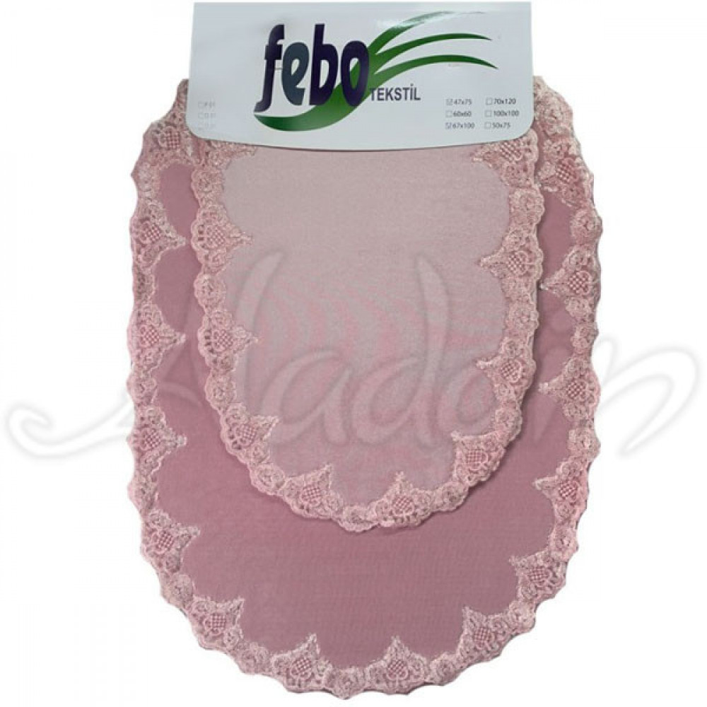 Набір килимків в ванну кімнату Febo 001 (47x75 + 67х100 см)  Rose