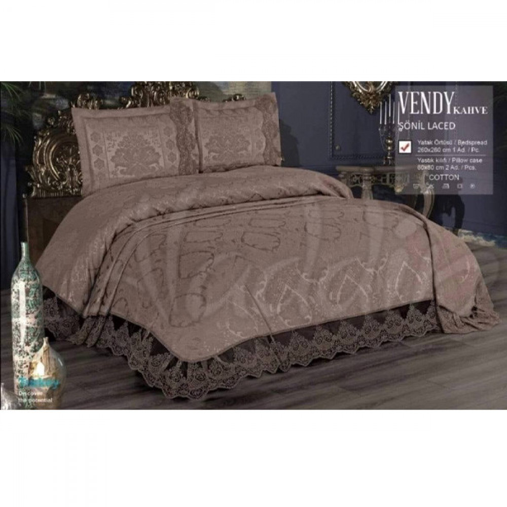 Жакардовий плед з мереживом ТМ Vendy (650 гр/м2)