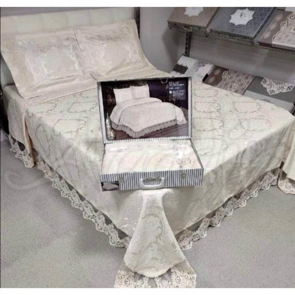 Жакардовий плед з мереживом ТМ Vendy (650 гр/м2)