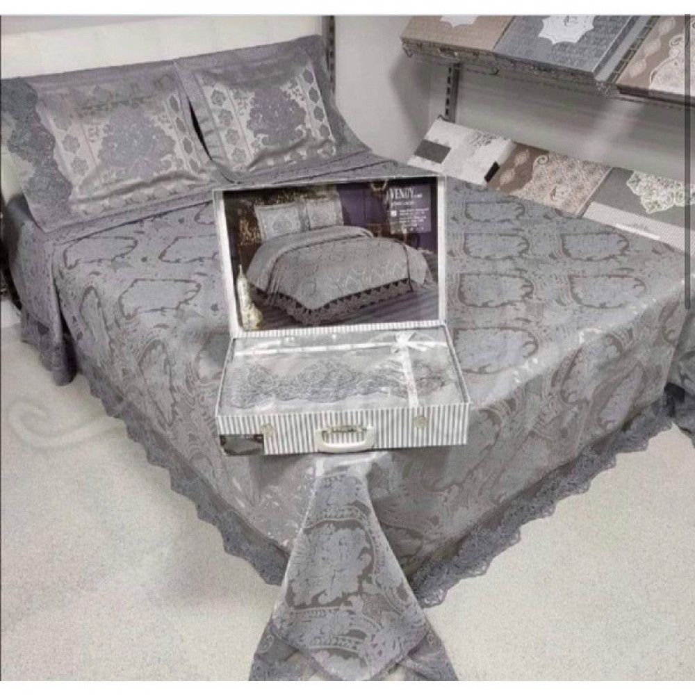 Жакардовий плед з мереживом ТМ Vendy (650 гр/м2)