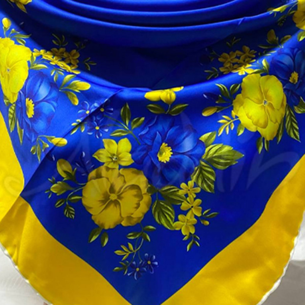 Хустка атласна патріотична 85х85 см 2023008