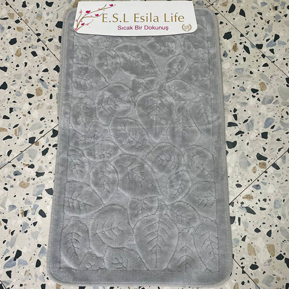 Набір котонових килимків Esila Life (100х60 см + 60х50 см) leaves Grey