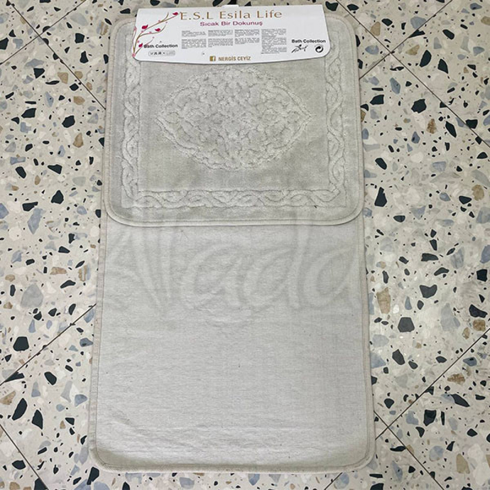 Набір котонових килимків Esila Life (100х60 см + 60х50 см) L.Grey