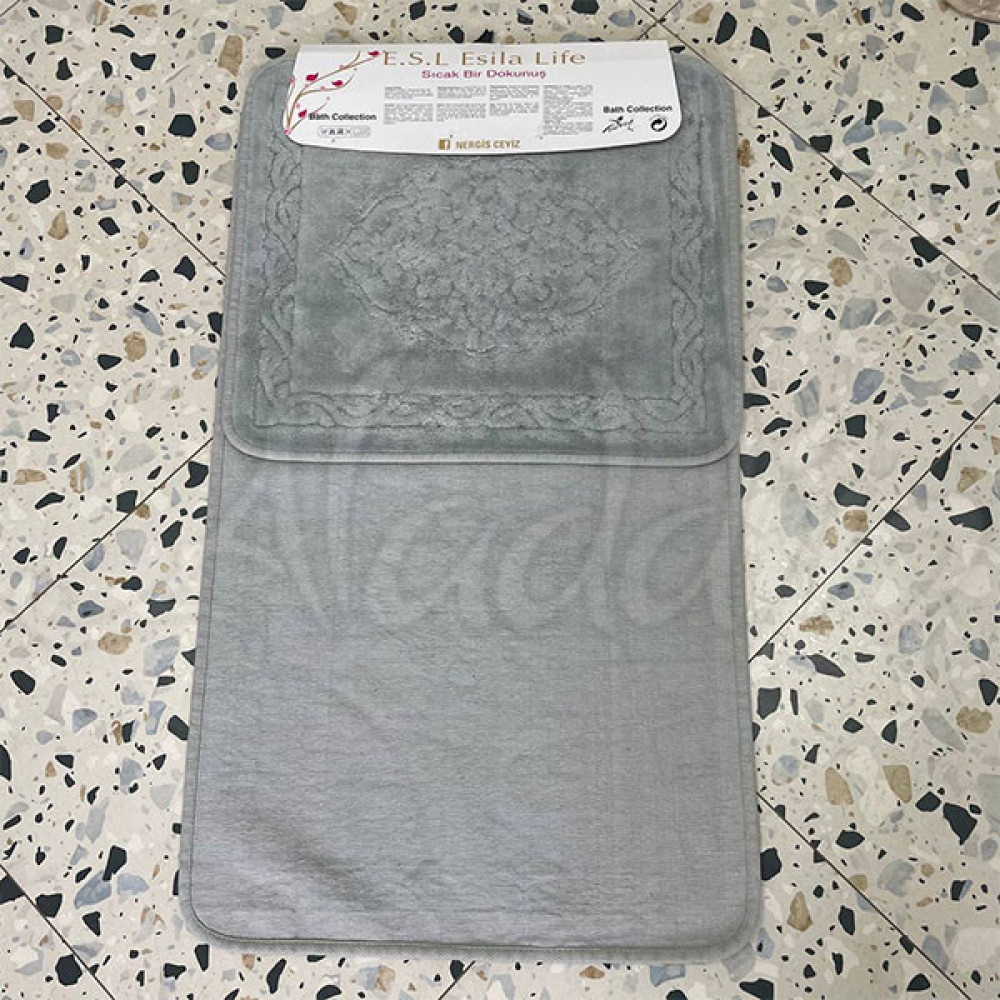 Набір котонових килимків Esila Life (100х60 см + 60х50 см) pattern Grey