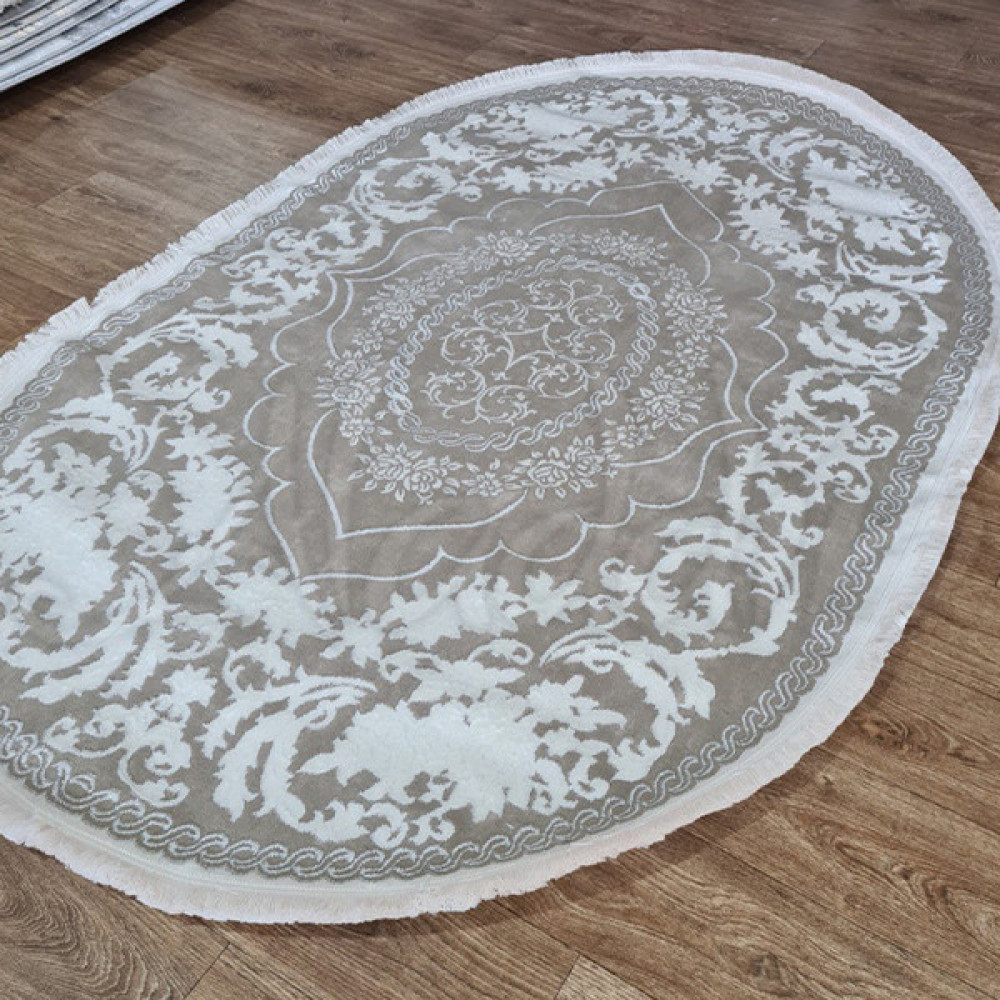 Килим Lumy 0AF96B POLY.BEIGE/CREAM - 60х100, Овал